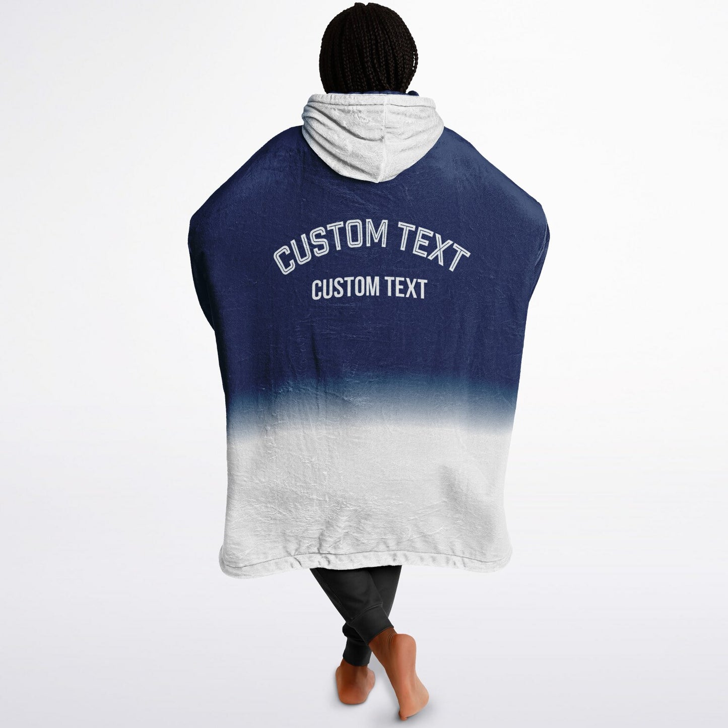 Blue and white reversible snug hoodie with soft interior lining and casual everyday style for football fans.