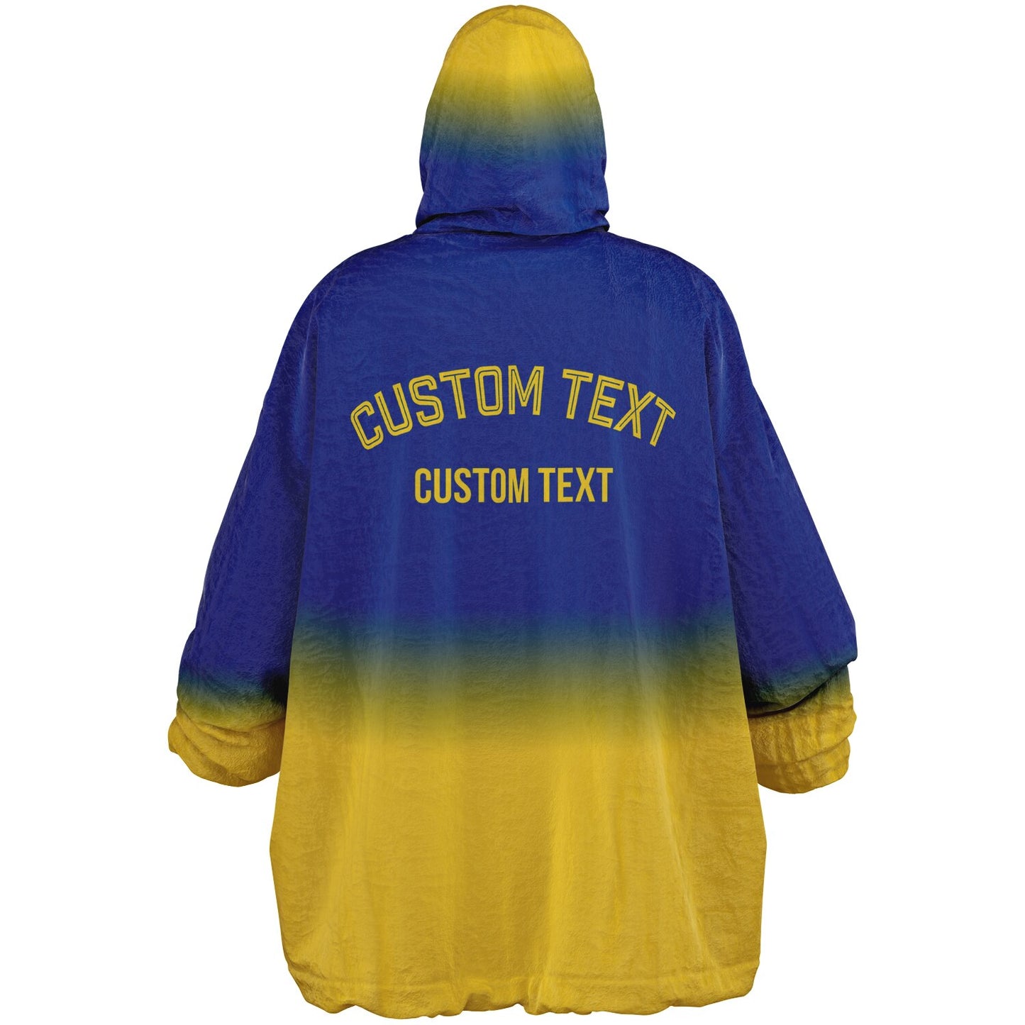 Blue and yellow reversible snug hoodie with soft interior lining and casual everyday style for football fans.