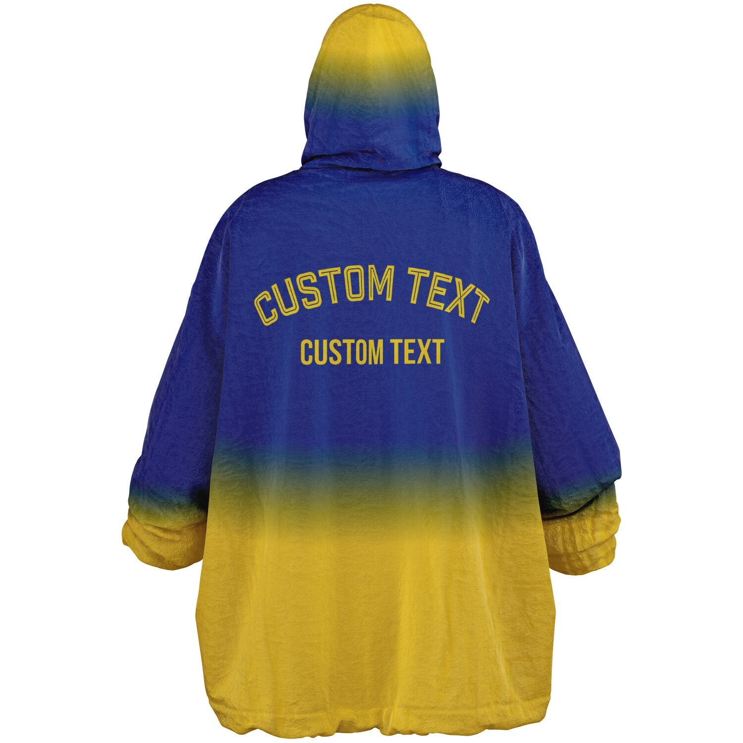 Blue and yellow reversible snug hoodie with soft interior lining and casual everyday style for football fans.