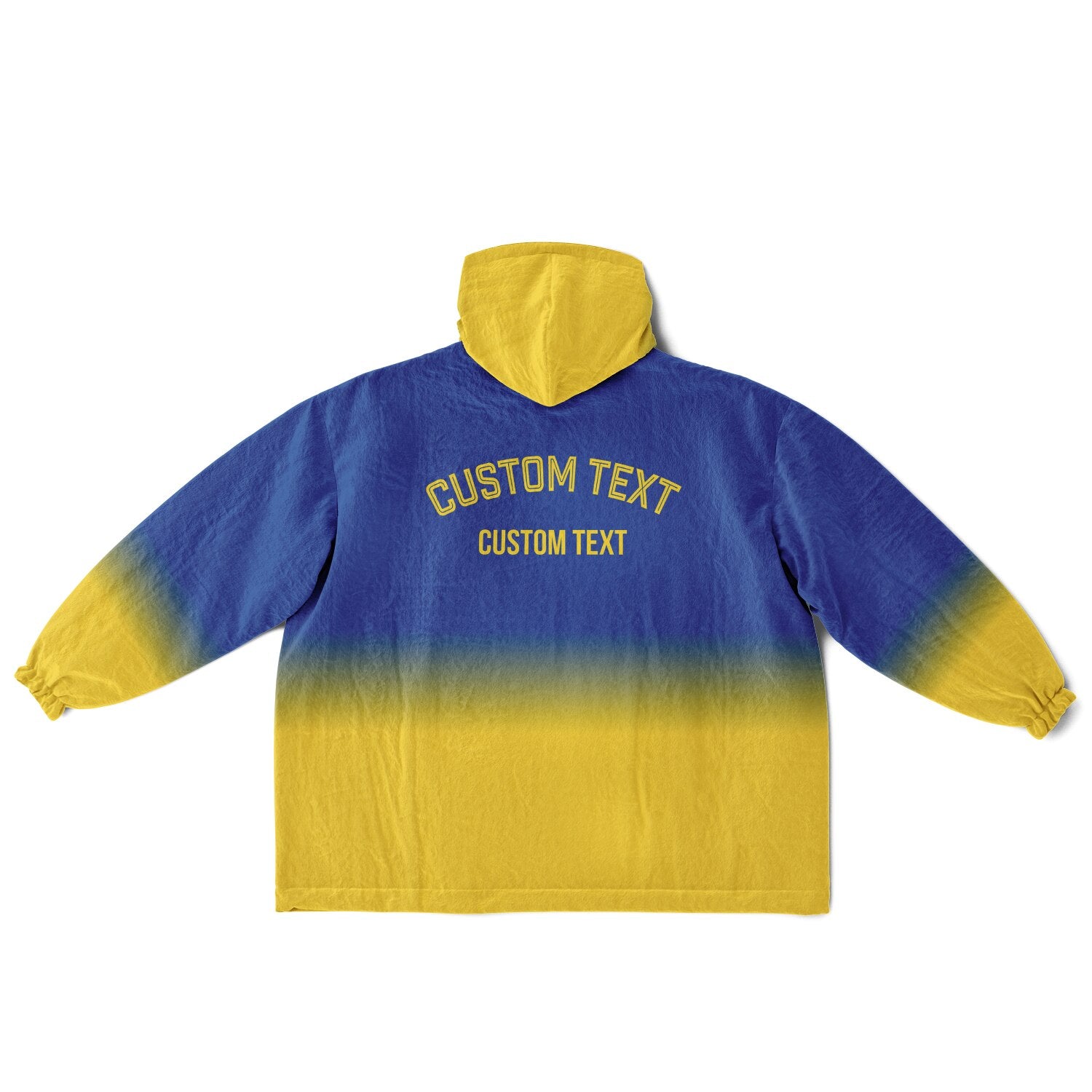 Blue and yellow reversible snug hoodie with soft interior lining and casual everyday style for football fans.