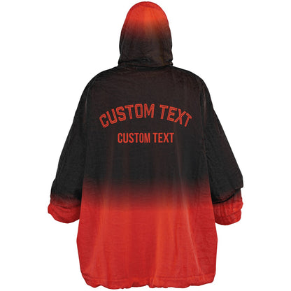Brown and orange reversible snug hoodie with soft interior lining and casual everyday style for football fans.