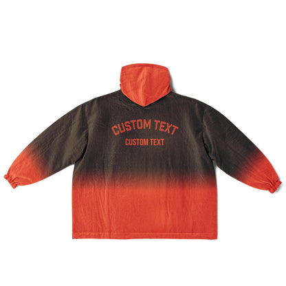 Brown and orange reversible snug hoodie with soft interior lining and casual everyday style for football fans.