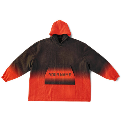 Brown and orange reversible snug hoodie with soft interior lining and casual everyday style for football fans.