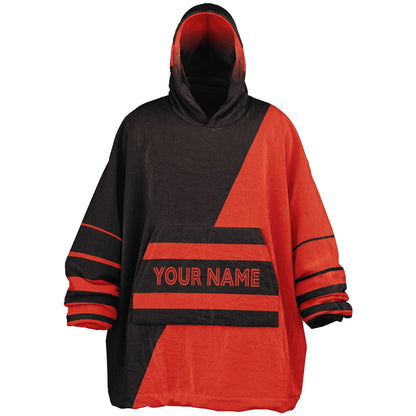 Brown and orange reversible snug hoodie with soft interior lining and casual everyday style for football fans.