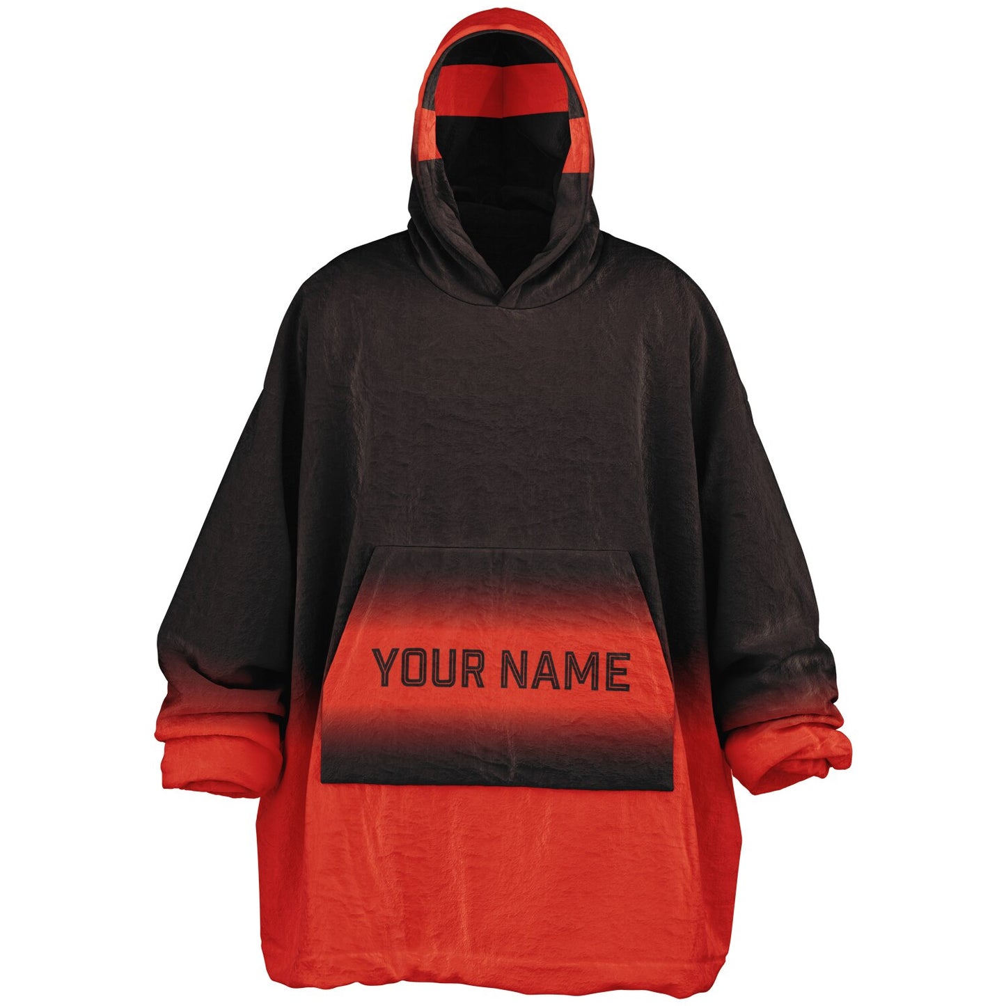 Brown and orange reversible snug hoodie with soft interior lining and casual everyday style for football fans.
