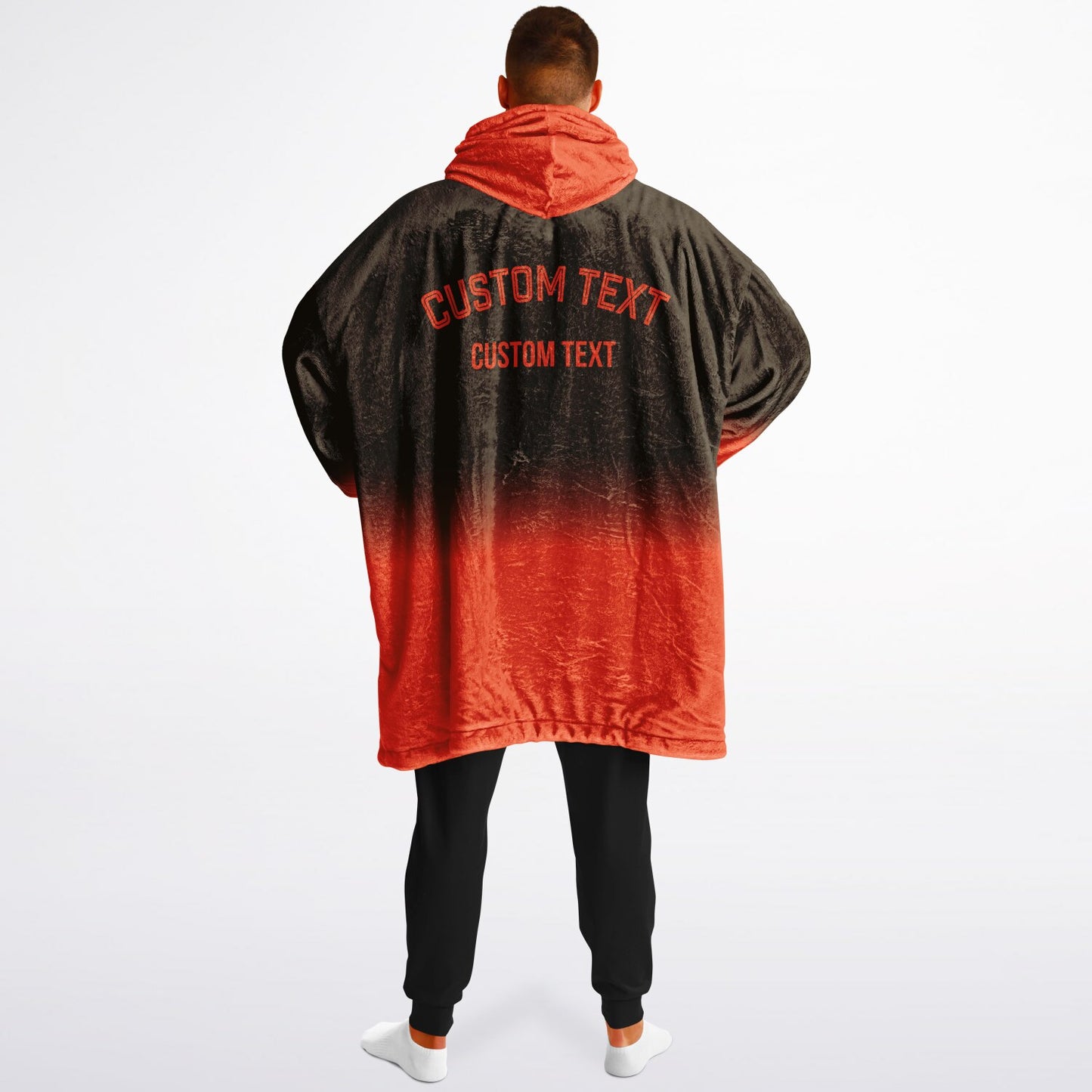 Brown and orange reversible snug hoodie with soft interior lining and casual everyday style for football fans.