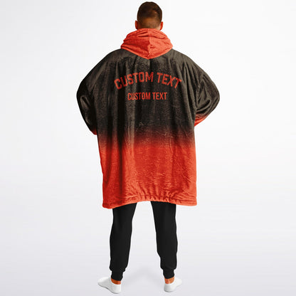 Brown and orange reversible snug hoodie with soft interior lining and casual everyday style for football fans.