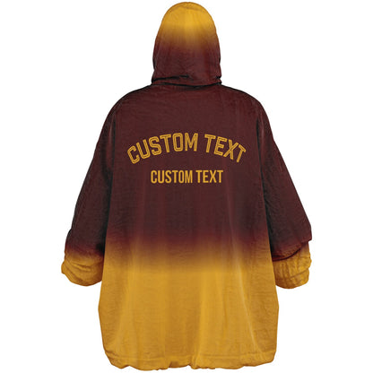 Burgundy and gold reversible snug hoodie with soft interior lining and casual everyday style for football fans.