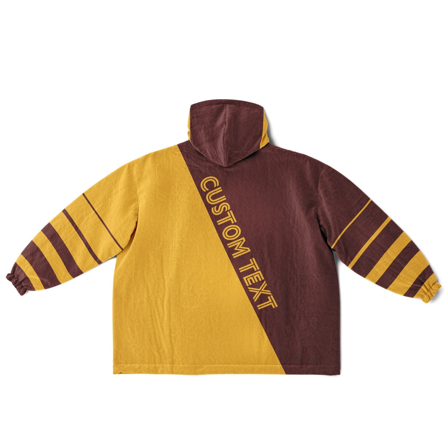 Burgundy and gold reversible snug hoodie with soft interior lining and casual everyday style for football fans.