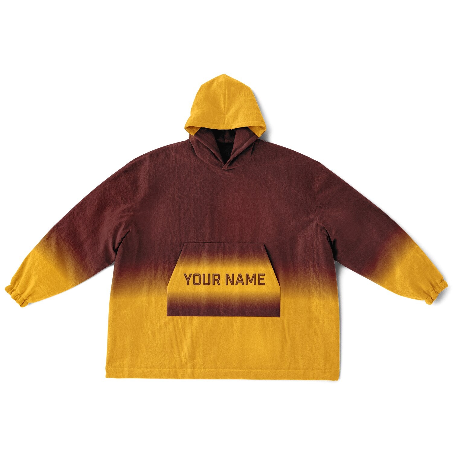 Burgundy and gold reversible snug hoodie with soft interior lining and casual everyday style for football fans.