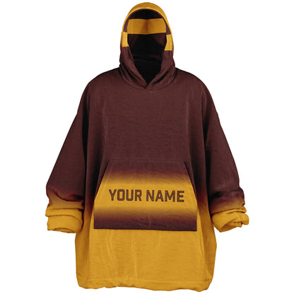 Burgundy and gold reversible snug hoodie with soft interior lining and casual everyday style for football fans.