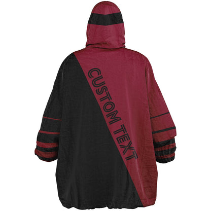 Cardinal red and black reversible snug hoodie with soft interior lining and casual everyday style for football fans.