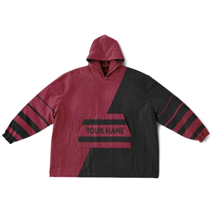 Cardinal red and black reversible snug hoodie with soft interior lining and casual everyday style for football fans.