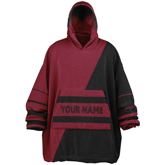 Cardinal red and black reversible snug hoodie with soft interior lining and casual everyday style for football fans.