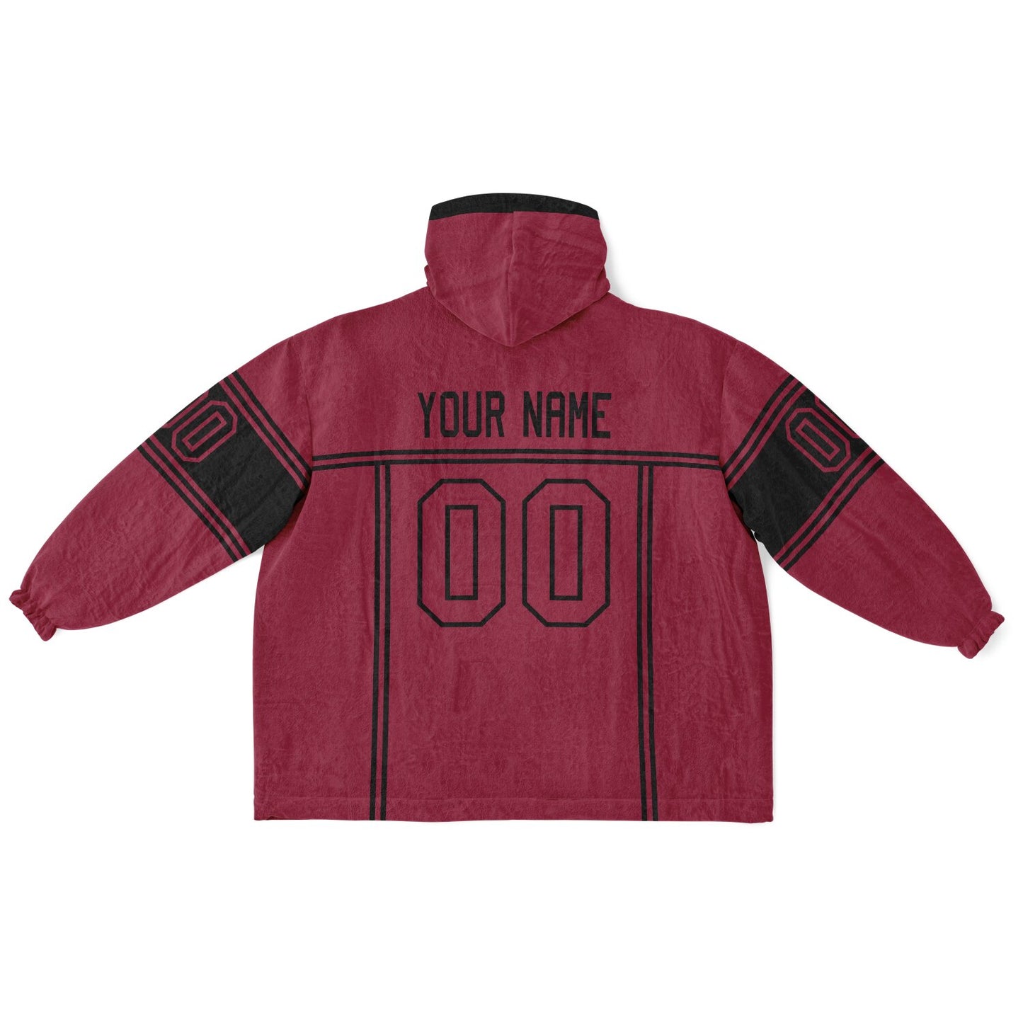 Cardinal red and black lineup snug hoodie featuring sleek line-art details and minimalist team-inspired design.