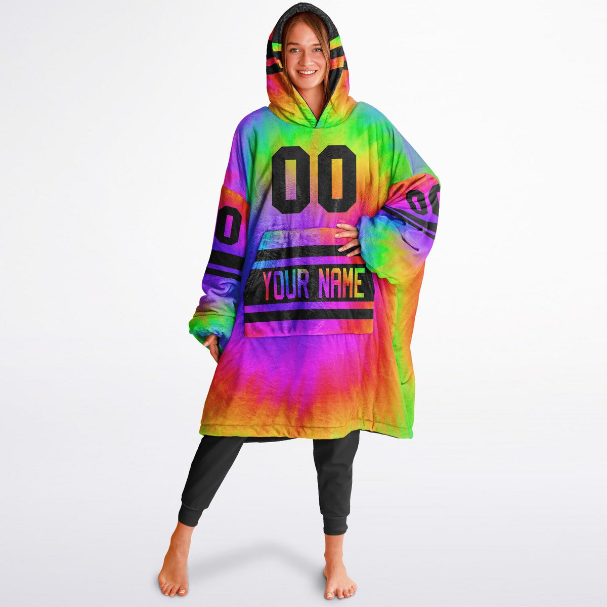 Tie Dye & Black Superfan Reversible