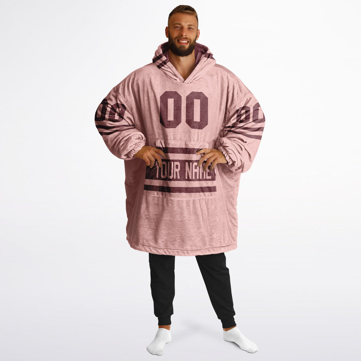 Burgundy & Blush Pink Superfan Reversible
