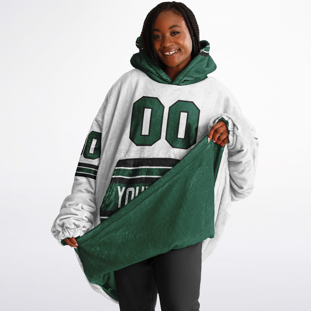 Green/Black/White Superfan Reversible