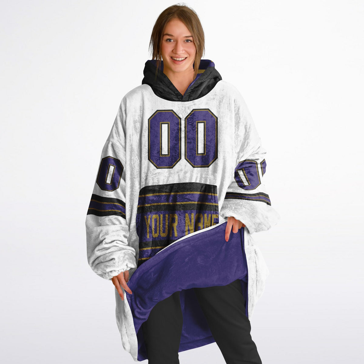 Purple Black Dark Gold Superfan Reversible