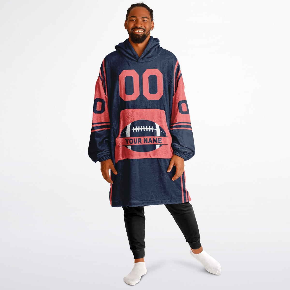 Navy & Electric Coral Bold