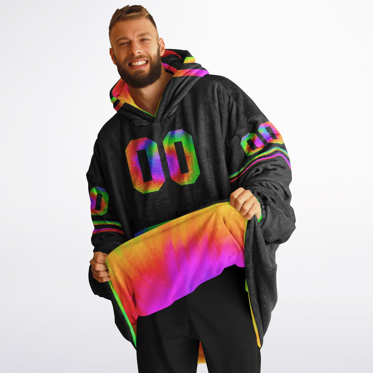 Tie Dye & Black Superfan Reversible