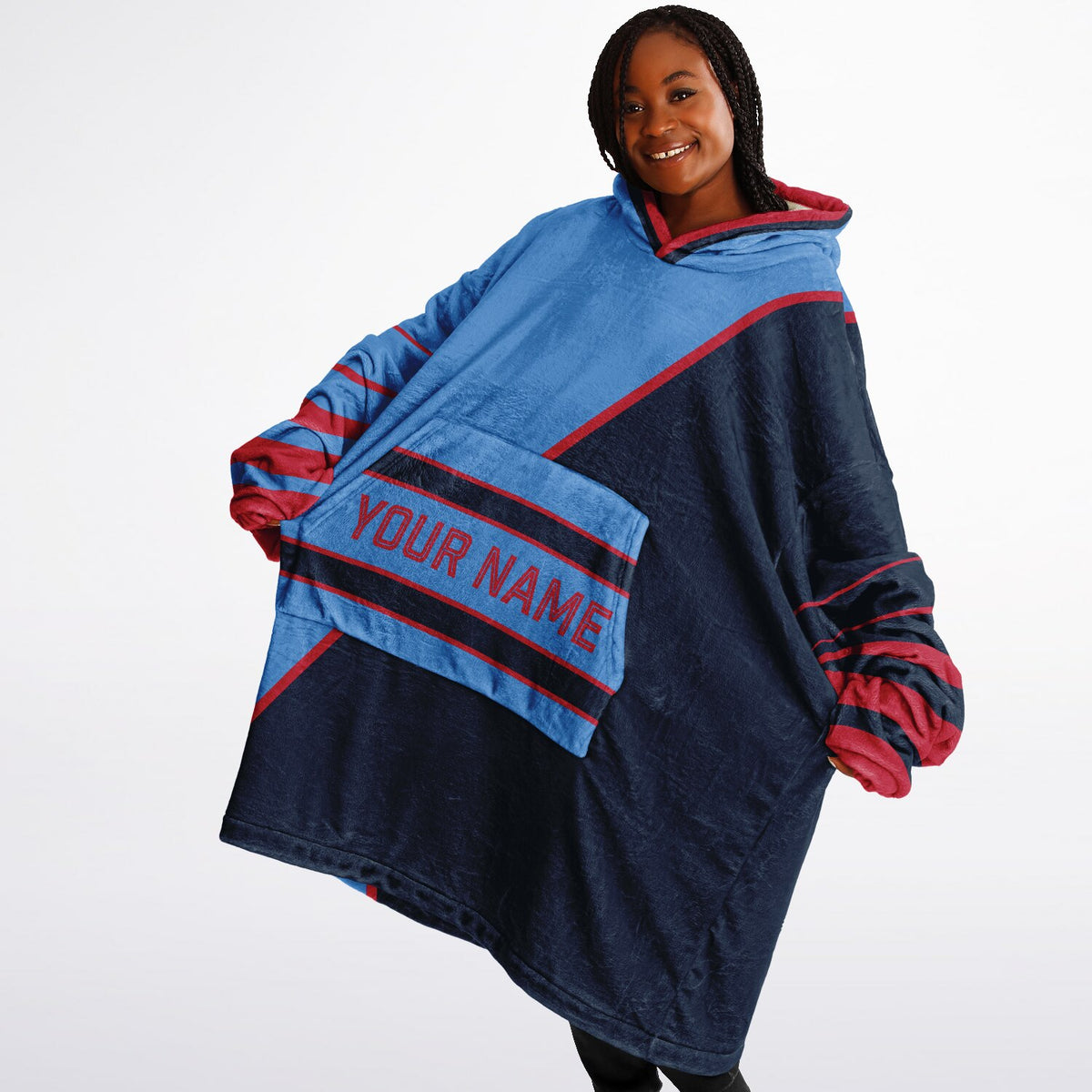 Light Blue Navy Red Split Decision