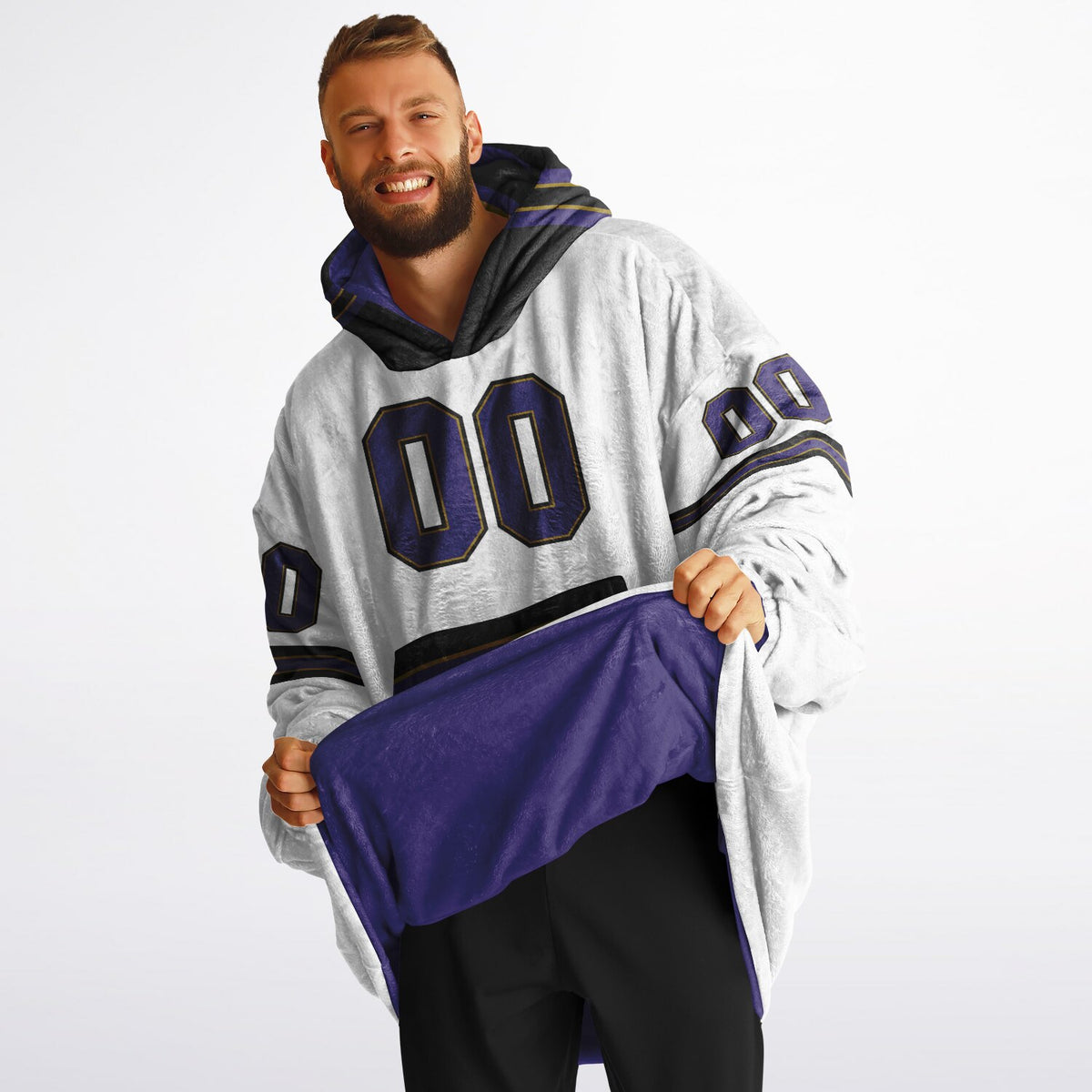 Purple Black Dark Gold Superfan Reversible