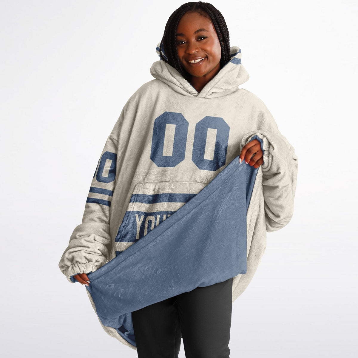 Slate Blue & Cream Superfan Reversible
