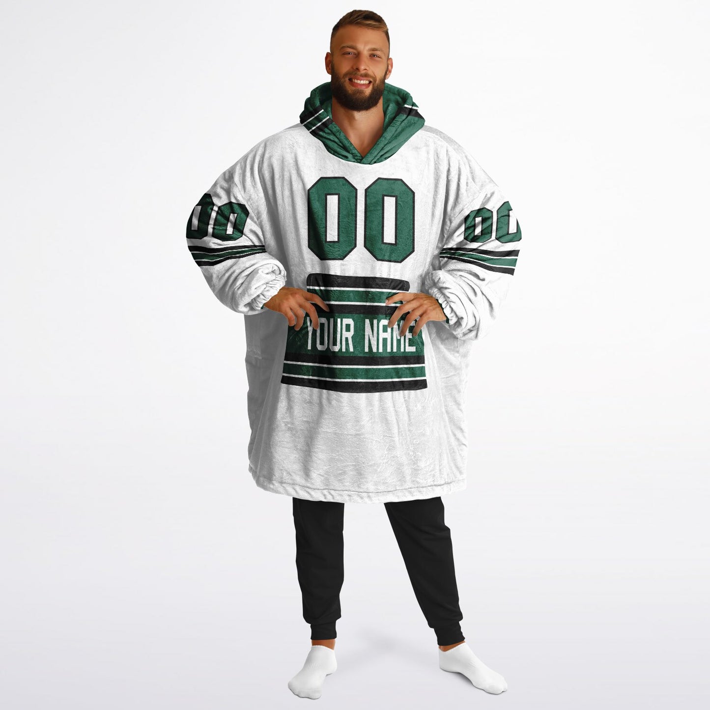Green/Black/White Superfan Reversible