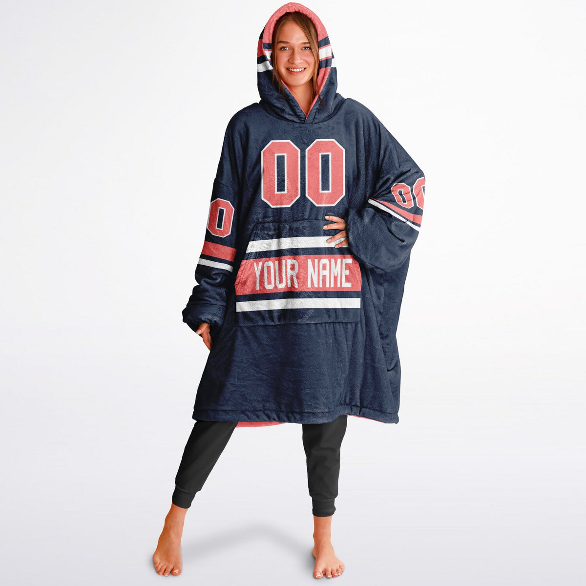 Navy Electric Coral White Superfan Reversible