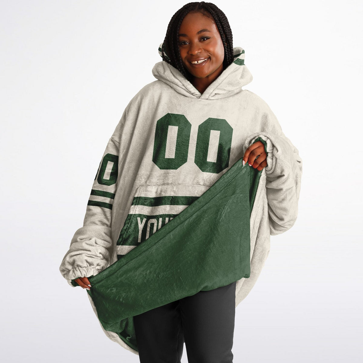 Forest Green & Cream Superfan Reversible