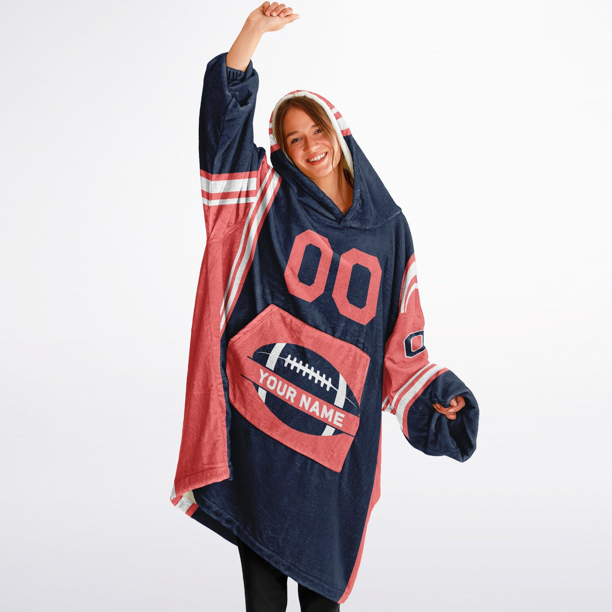 Navy Electric Coral White Bold