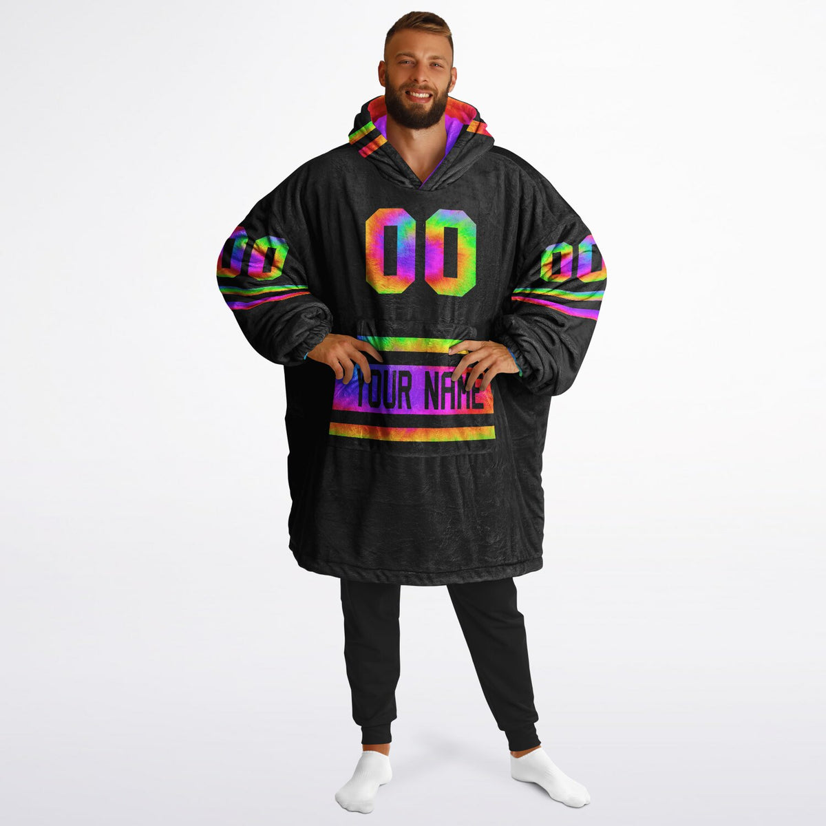 Tie Dye & Black Superfan Reversible