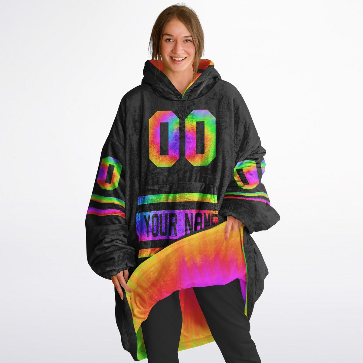 Tie Dye & Black Superfan Reversible