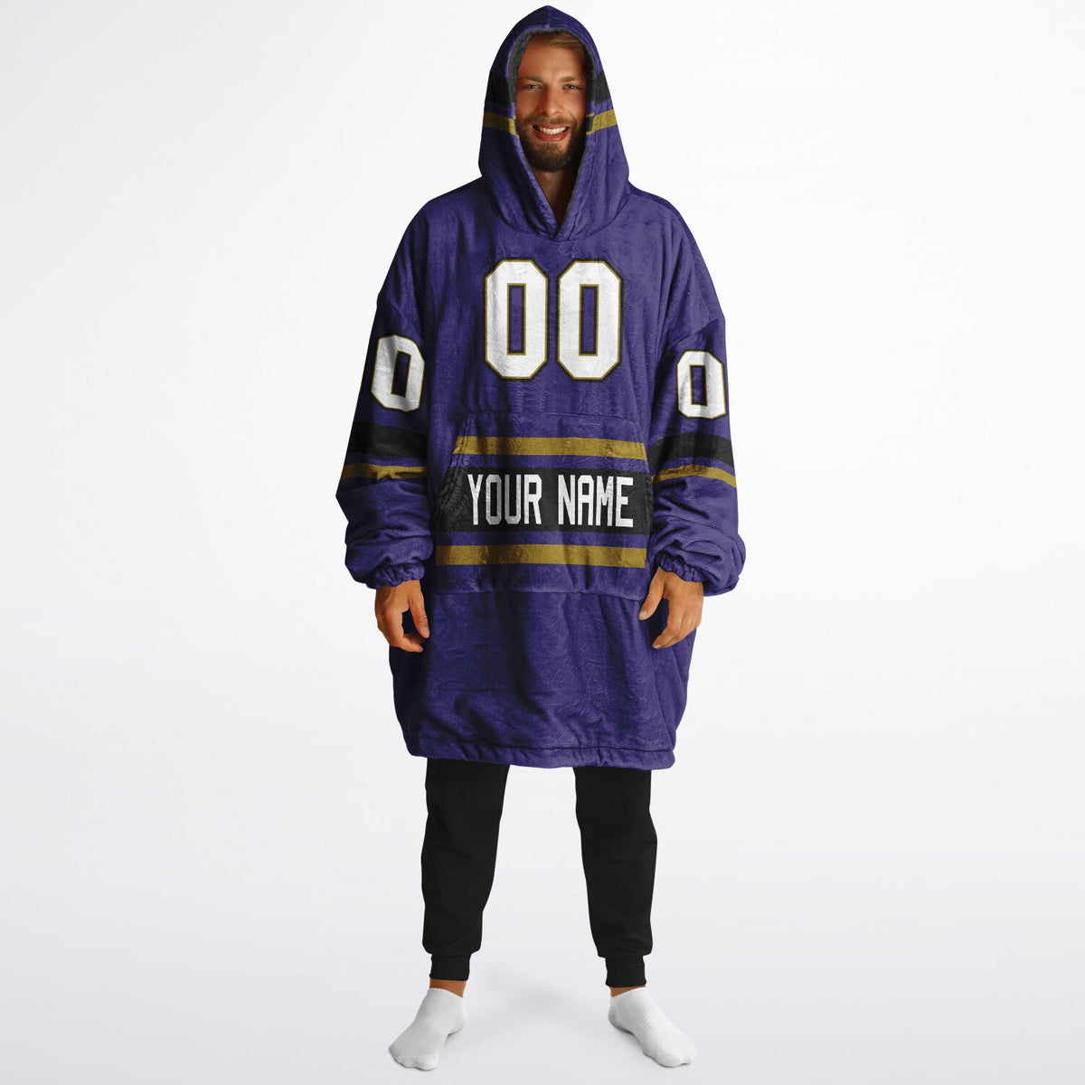 Purple Black Dark Gold Superfan Reversible