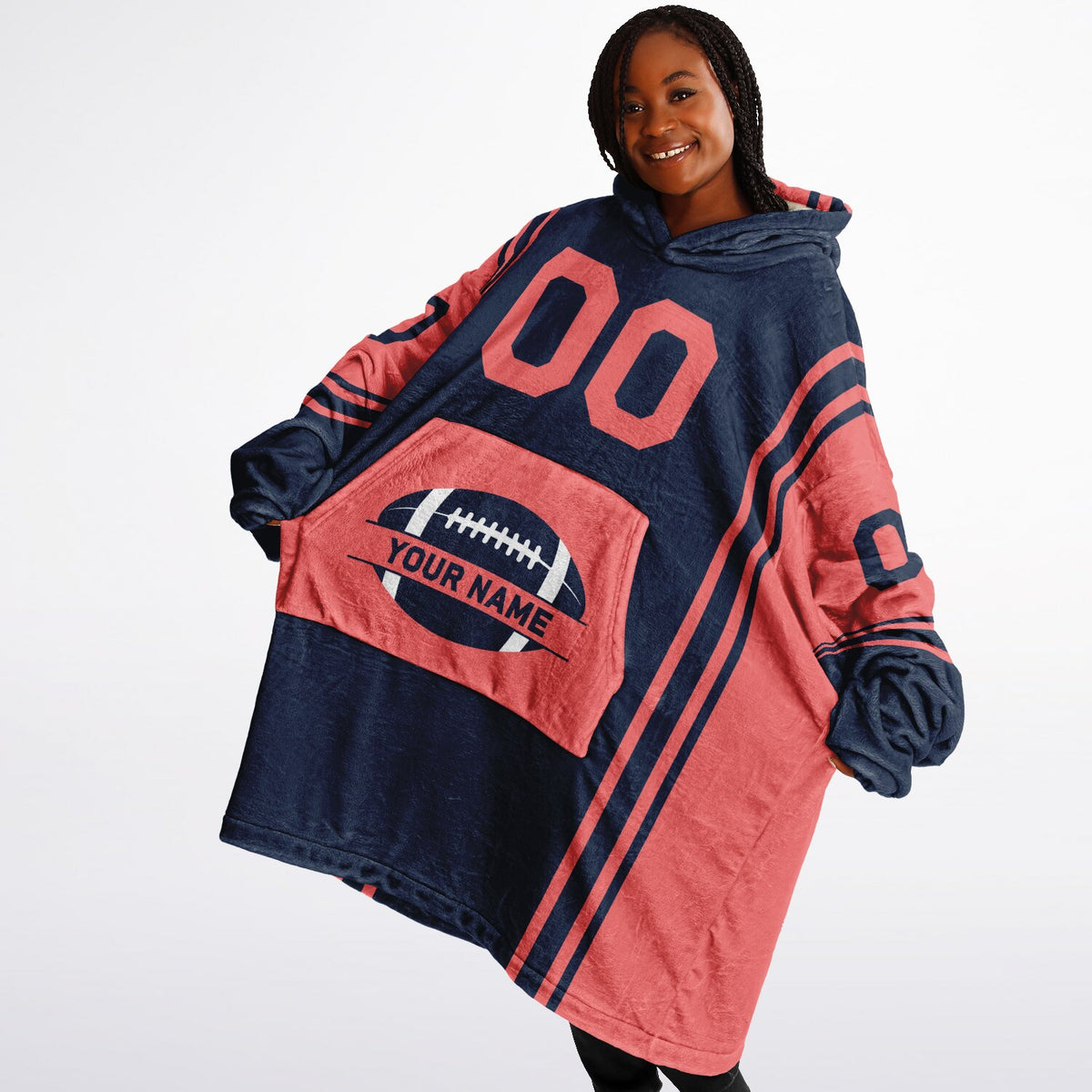 Navy & Electric Coral Bold