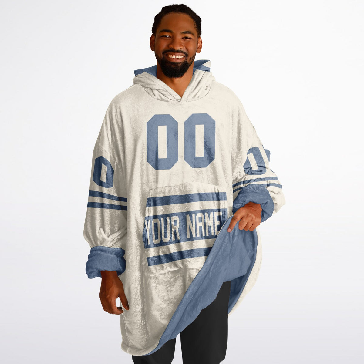 Slate Blue & Cream Superfan Reversible