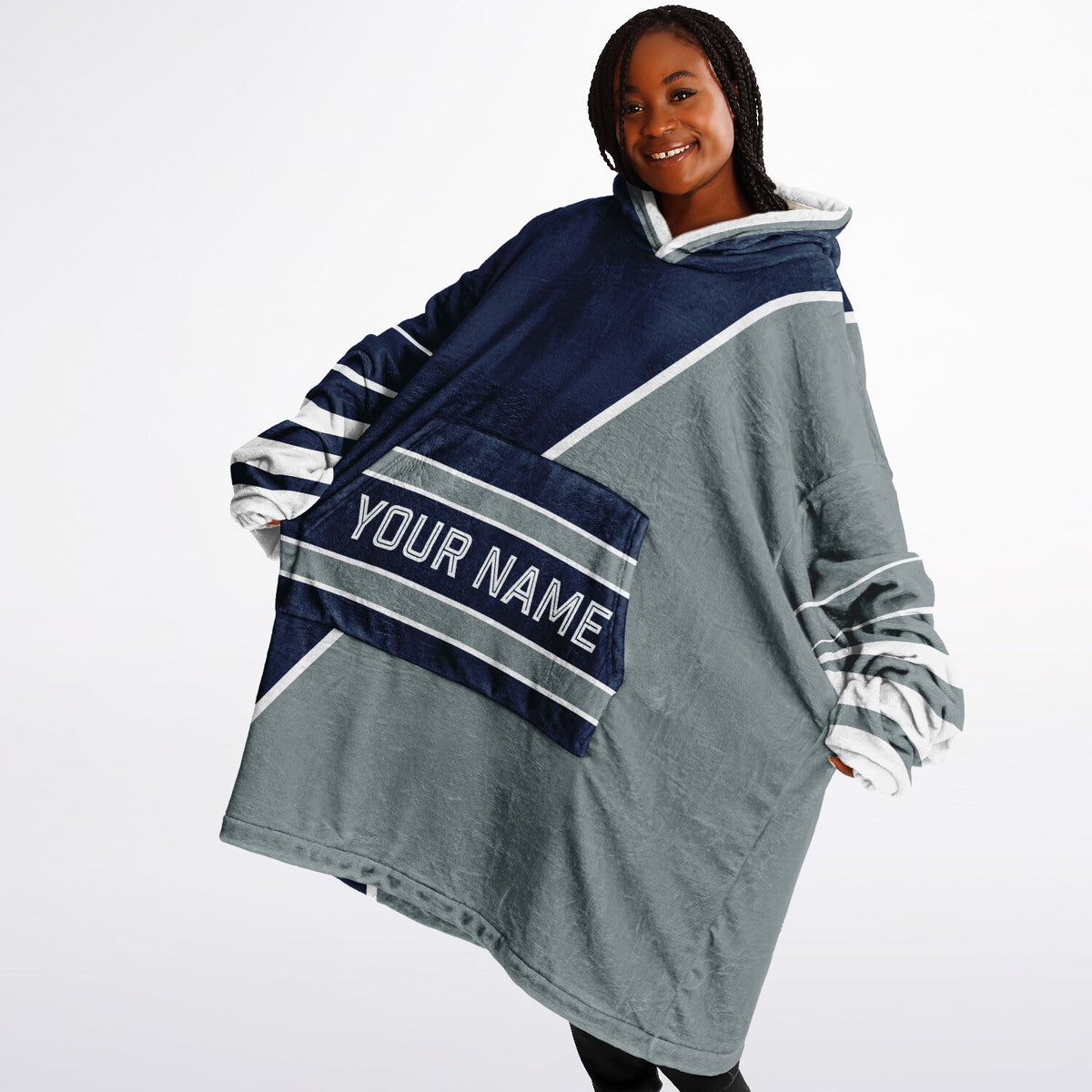 Navy Silver White Split Decision