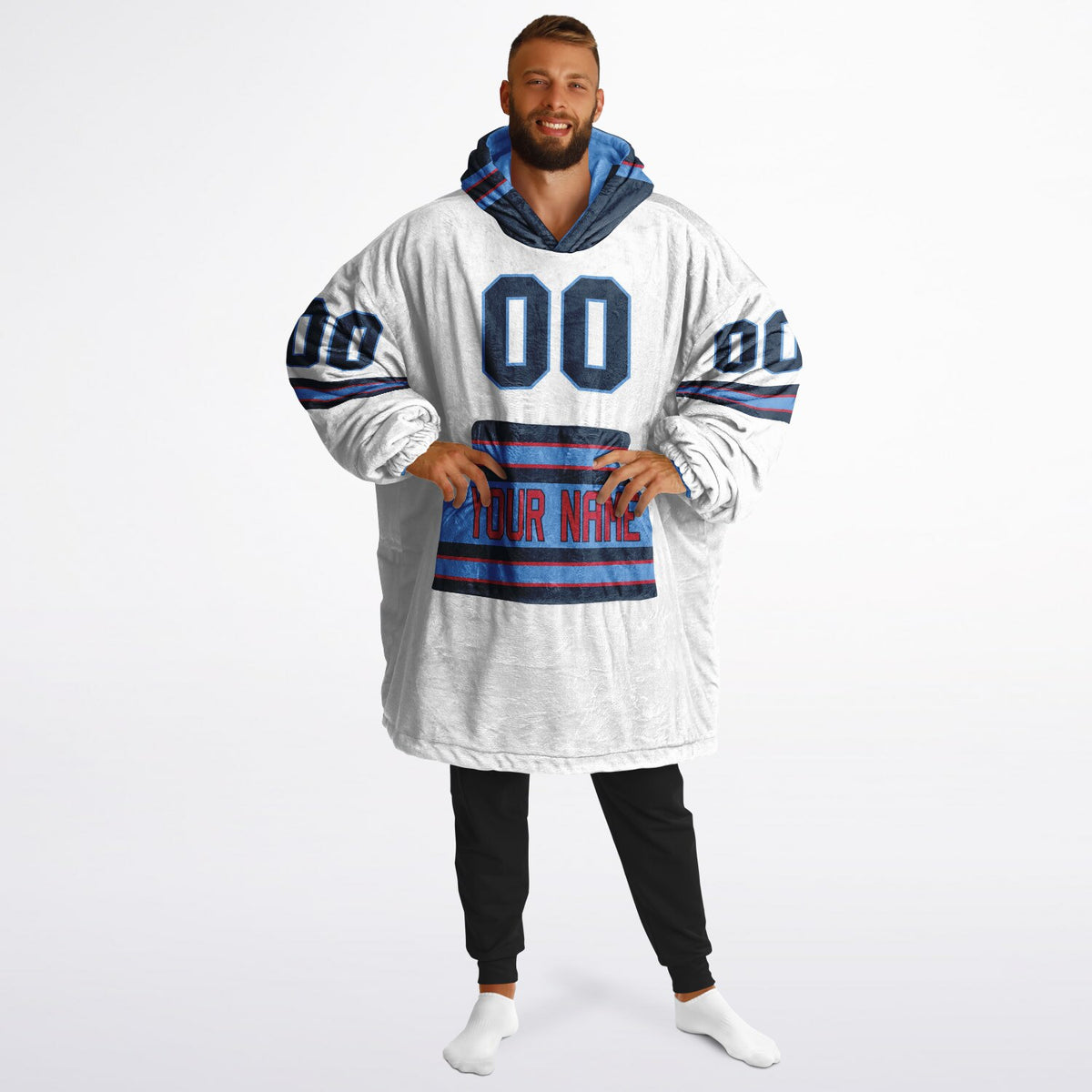 Light Blue/Navy/Red Superfan Reversible