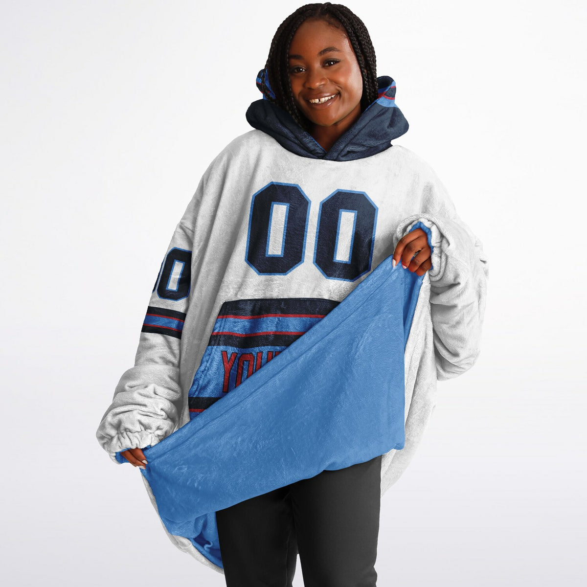 Light Blue/Navy/Red Superfan Reversible