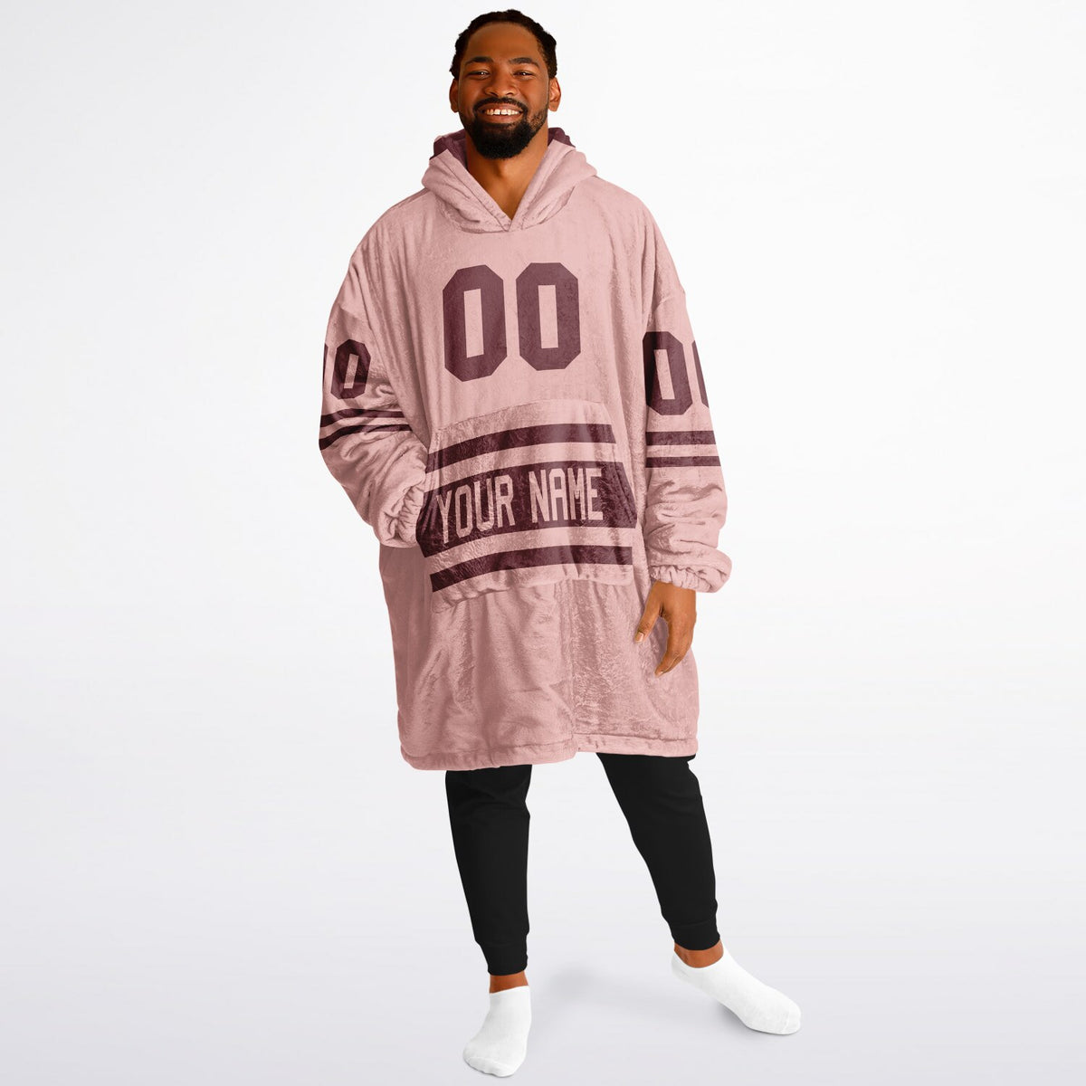 Burgundy & Blush Pink Superfan Reversible
