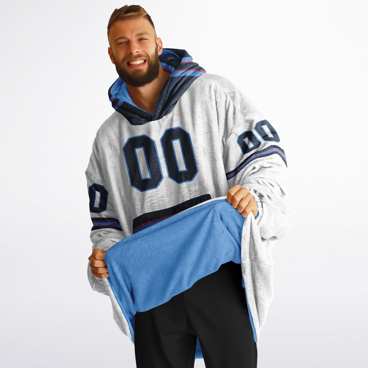 Light Blue/Navy/Red Superfan Reversible
