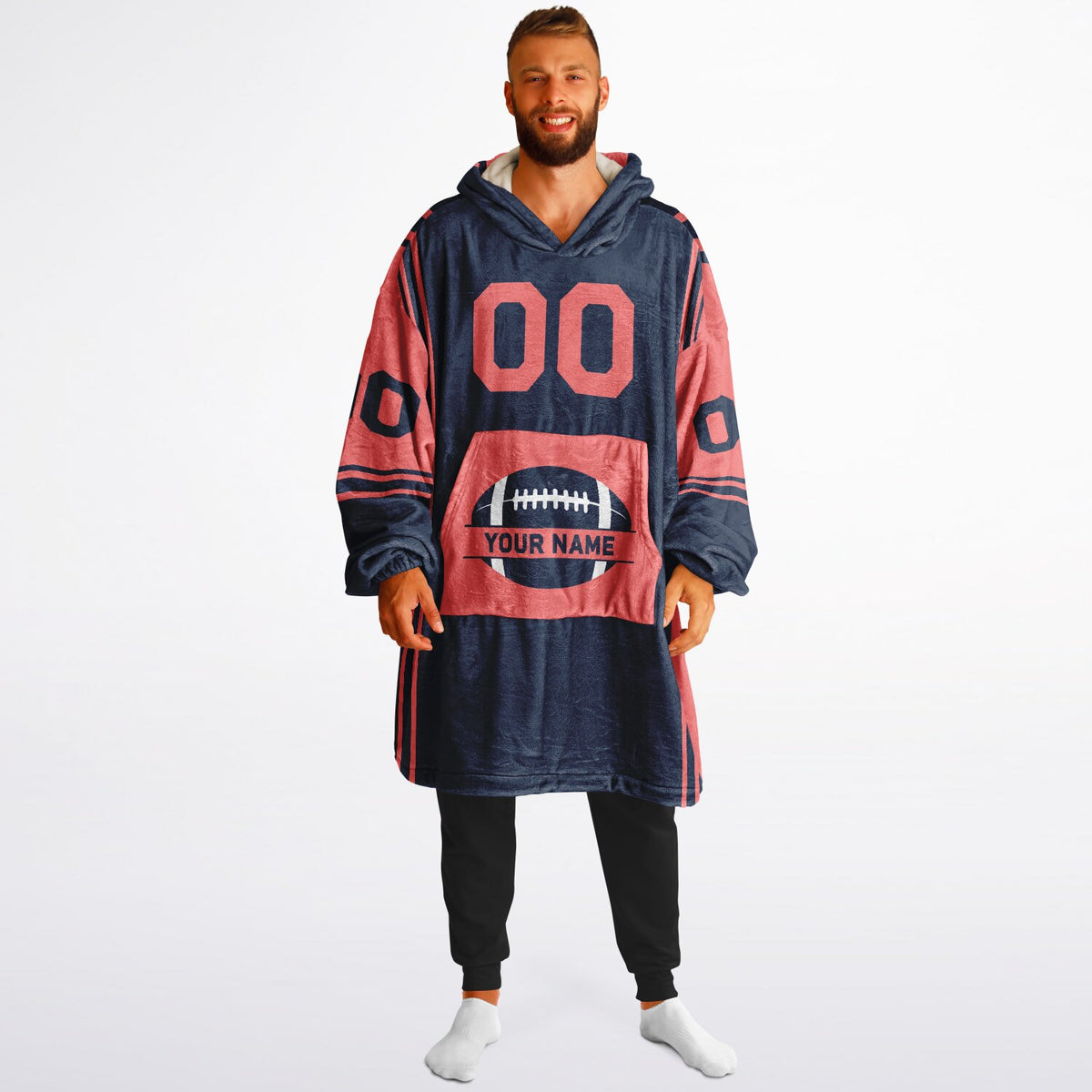 Navy & Electric Coral Bold