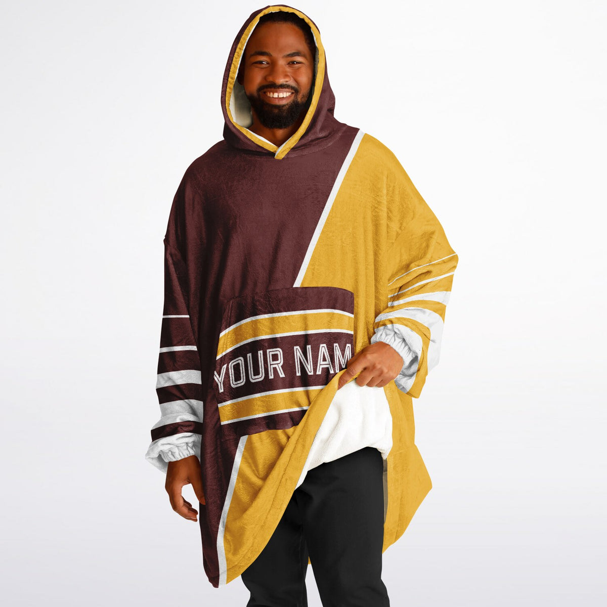 Burgundy Gold White Split Decision