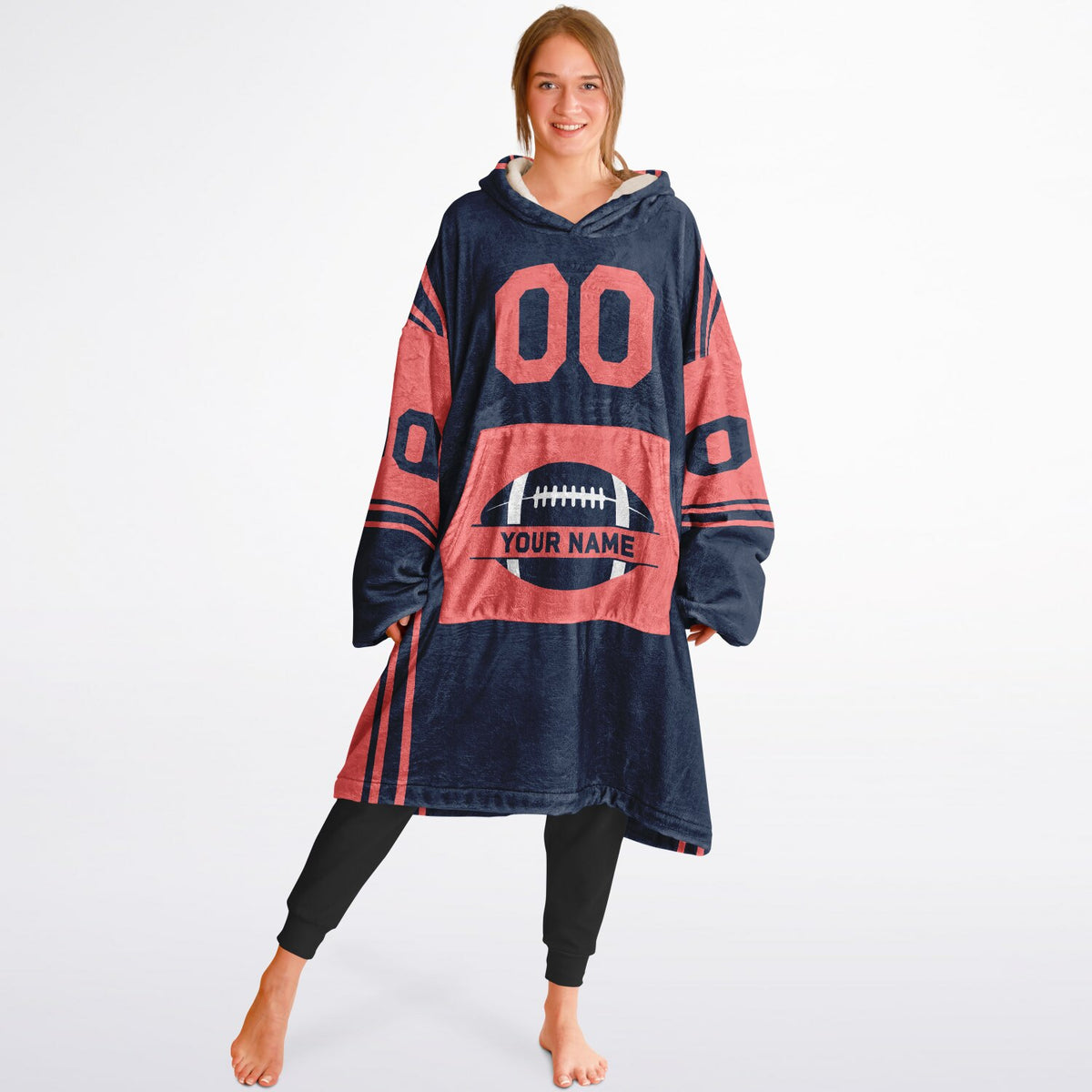 Navy & Electric Coral Bold